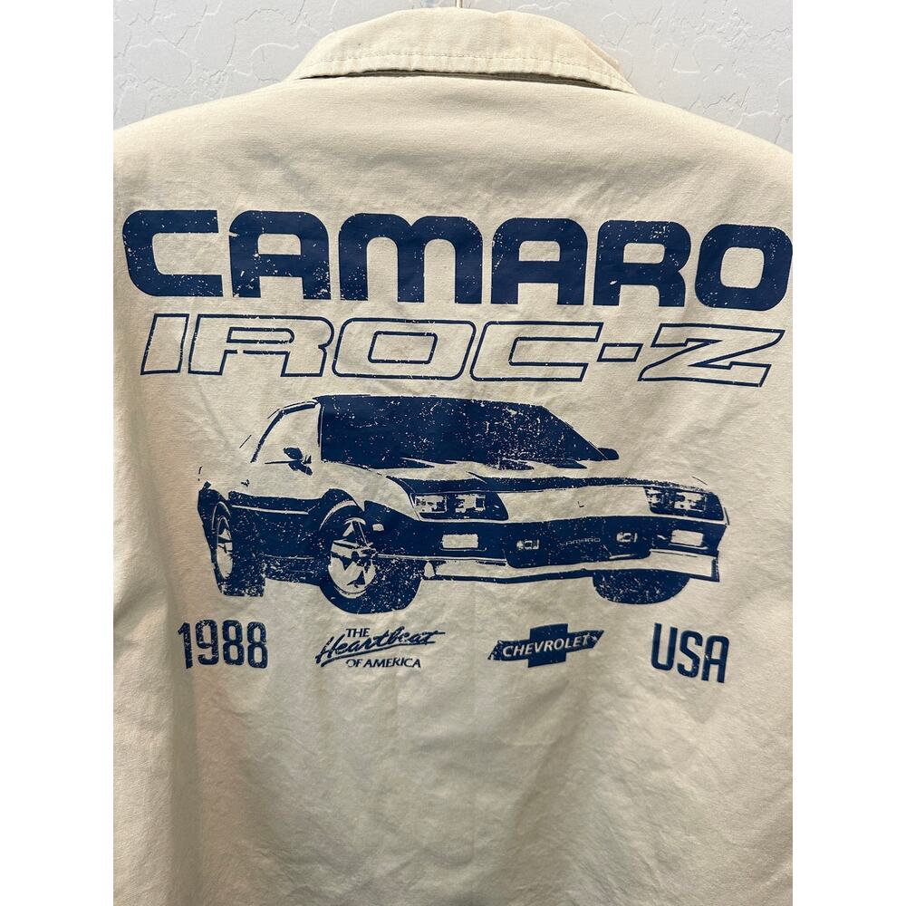 GM Camaro IROC-Z Racing Zip Work Jacket Beige Cotton Chevrolet | Small - Picture 5 of 10